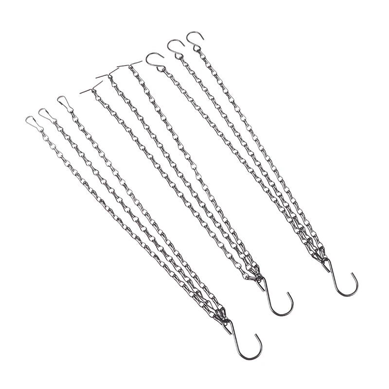 40cm Rattan Hanging Pendant Chain Flowers Basket Chain Flower Pot Hydroponic Plants Grow Tools Garden Decorations With 3 Hooks