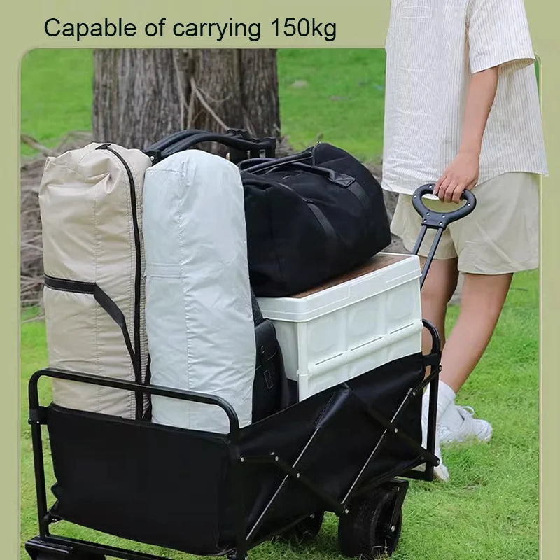 Foldable Garden Trolley Handcart Cart Tool Transport With 4 Wheels For Camping Beach Garden Shopping Outputs Load 80-150 kg Size
