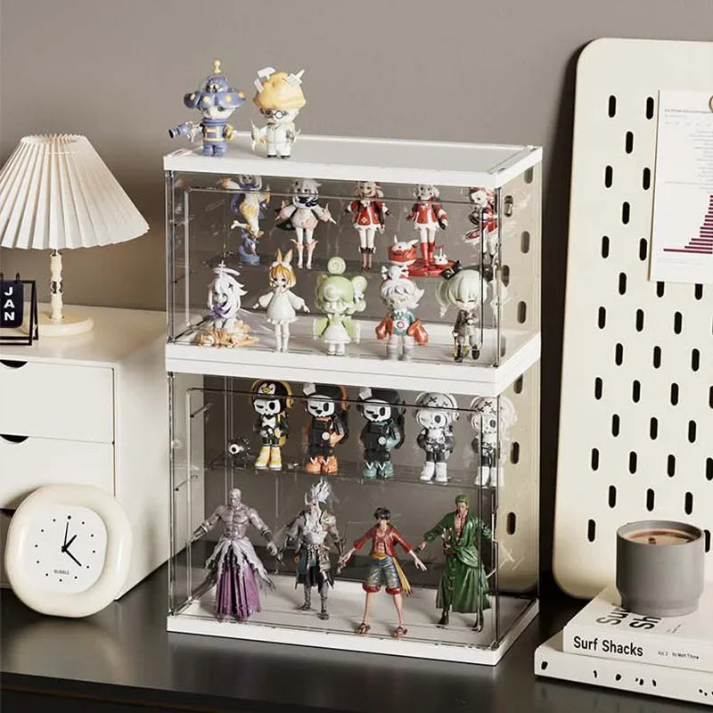 Creative Acrylic Display Cabinet for Blind Box Storage-Premium Transparent Showcase with 360° Visibility Multi-Scene Organizer
