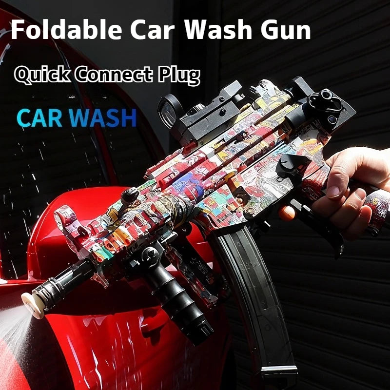 Portable High-Pressure Car Wash Gun + Foam Pot Powerful spray + adjustable foam cannon for thick suds. Compact, easy to use at home or on the go.