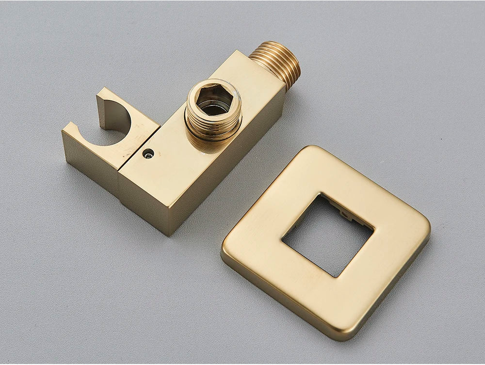 Poiqihy Chrome Shower Head Holder Handheld Shower Spray Bracket Wall Mounted Bidet Sprayer Holder Concealed Faucet Accessory