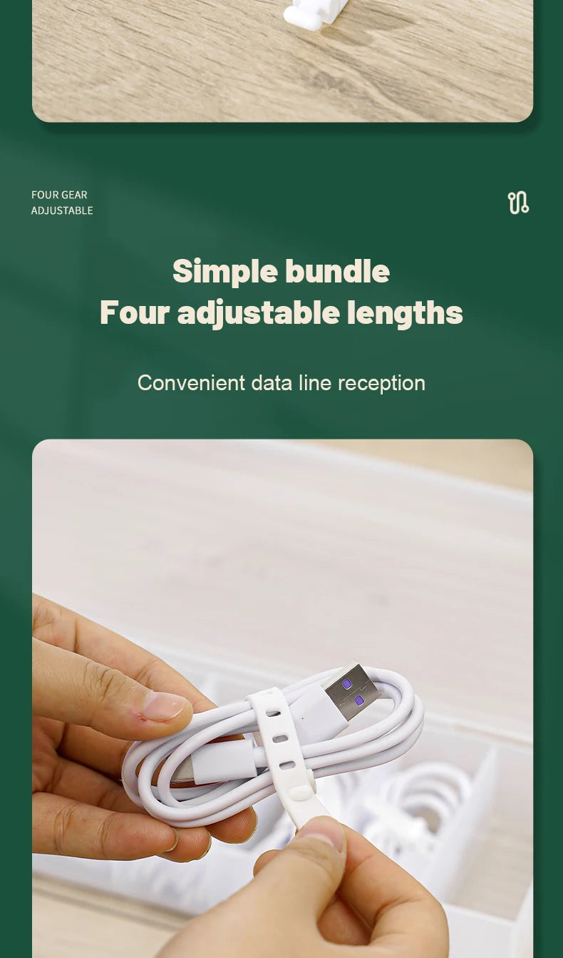 1Pc Transparent Data Cable Storage Box Plastic Data Line Storage Container for Desk Headset Stationery Multifunctional Storage