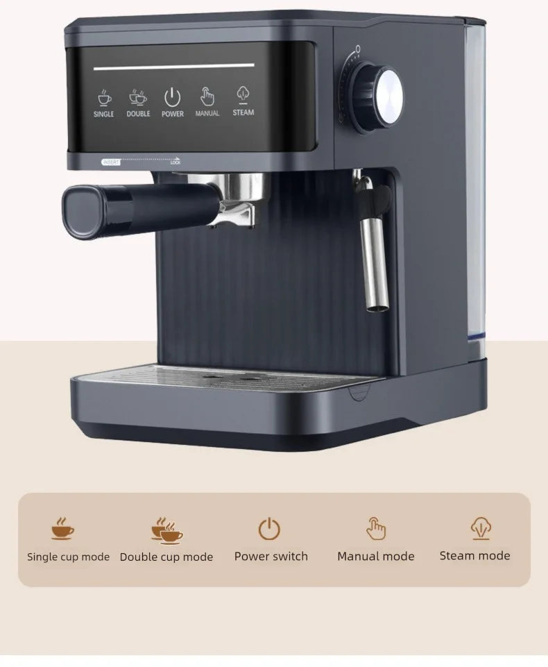 Semi-automatic Italian Espresso Coffee Machine Home Office Coffee Maker Milk Foam Frothing Coffee Machine