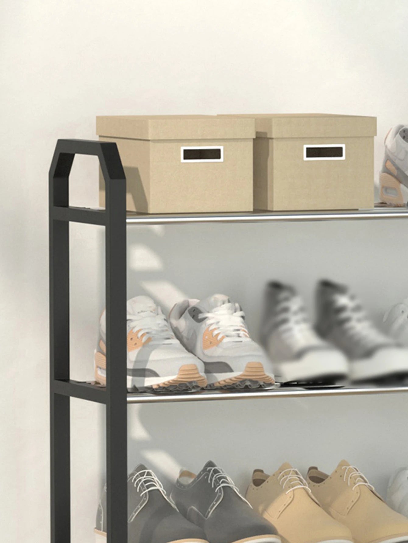 Space-Saving Shoe Rack for Home - Multi-Tier Entryway Shoe Organizer, Slim Shoe Shelf for Apartments & Rentals