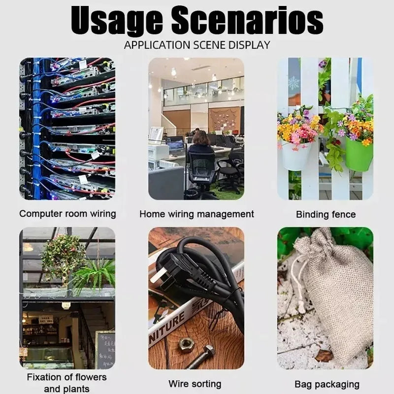 Reusable Plant Cable Ties Garden Adjustable Self-locking Tie Plant Vine Supports Cable Ties Stem Tomato Fastener Wrap Rings Clip