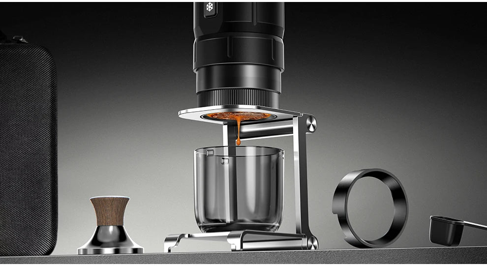 HiBREW H4C Portable Espresso Coffee Machine Wireless Heating Removable Battery Barista Ground Coffee Bottomless Extraction