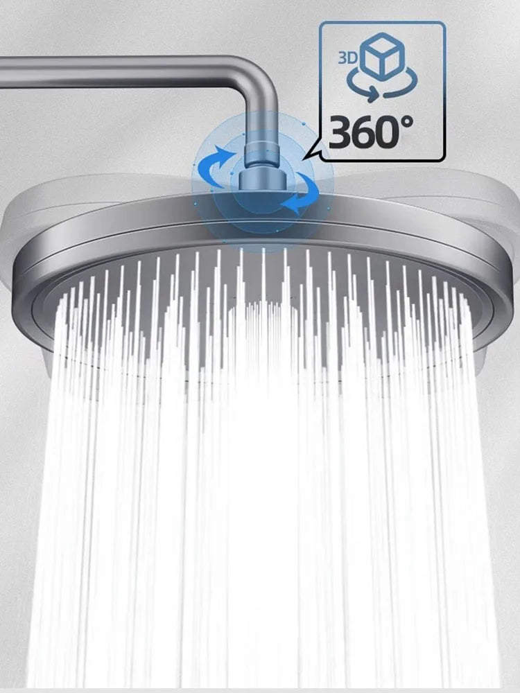 New 6 Modes Rainfall Shower Head Bathroom High Pressure Top Rain Shower Heads Shower Faucet Accessories Gun Grey/Black/Silver