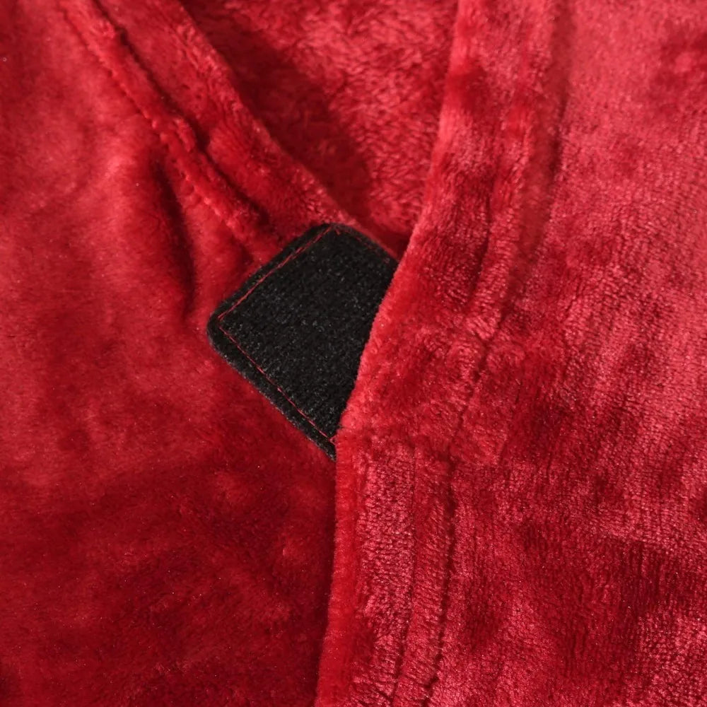 Oversized Warm Winter Blanket with Sleeves Adjustable Attaches Super Long Flannel Giant Wearable Elegant Blanket for Adult Women