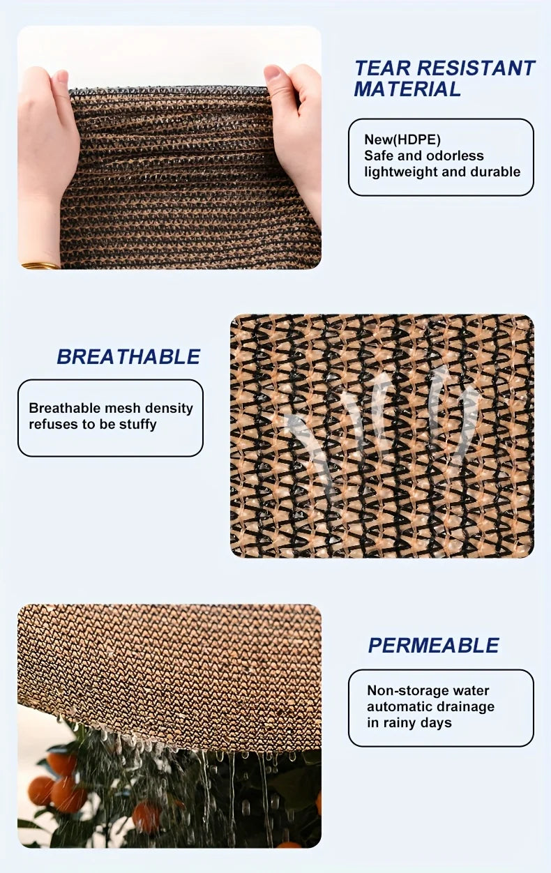 Garden Shade Cloth with Grommets Shade Cloth Sun Shade Fabric Shade Cover for Patio Garden Pergola Shade Cover Canopy Greenhouse