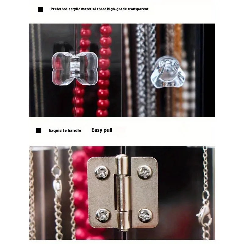 1pcs Transparent Jewelry Organizer Dustproof Necklace Bracelet Watch Display Stand Home Jewelry Storage Case