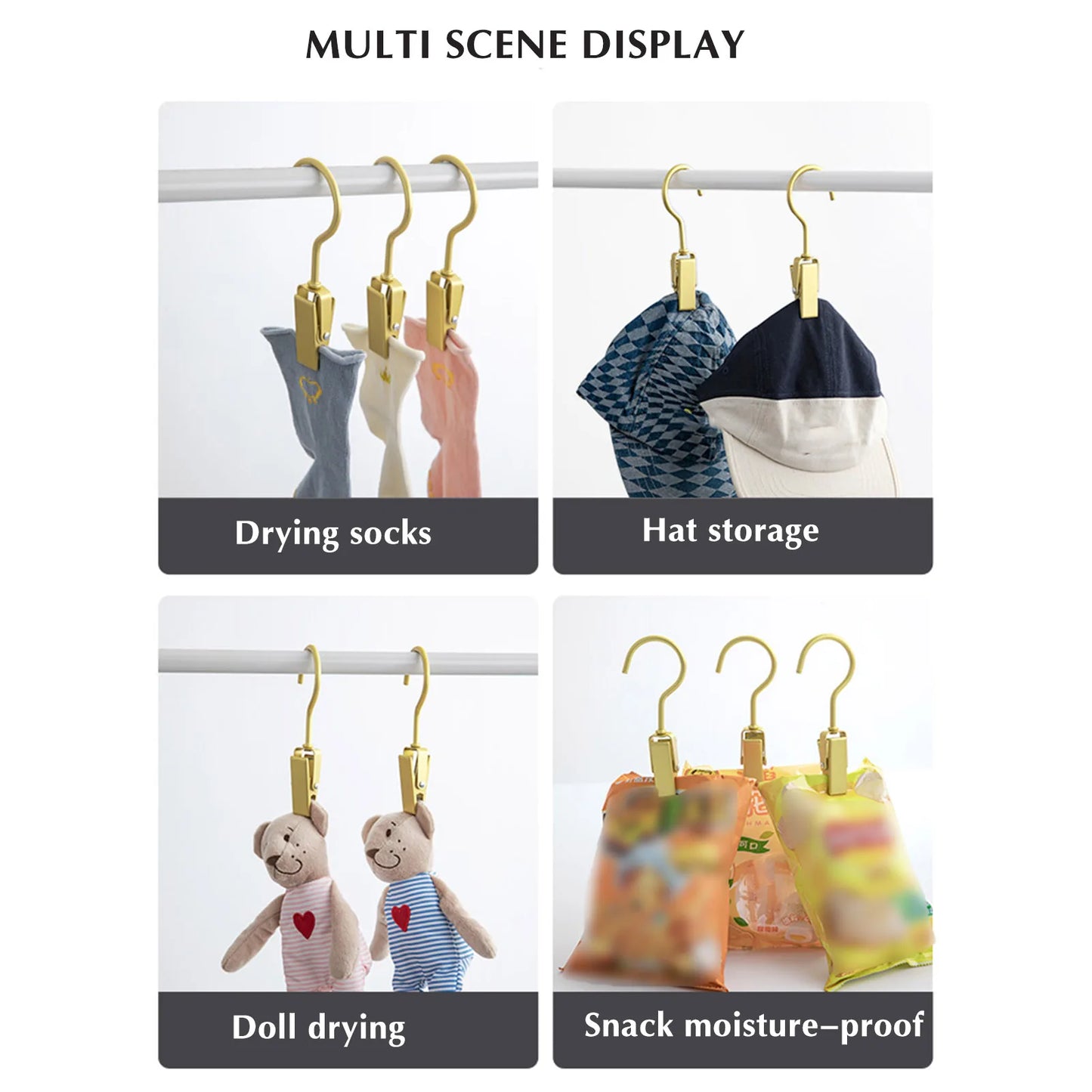 Househood Metal Hook Clips Hanging Curtain Hooks Bulldog Clips for Hanging Tablecloth Towel Clips