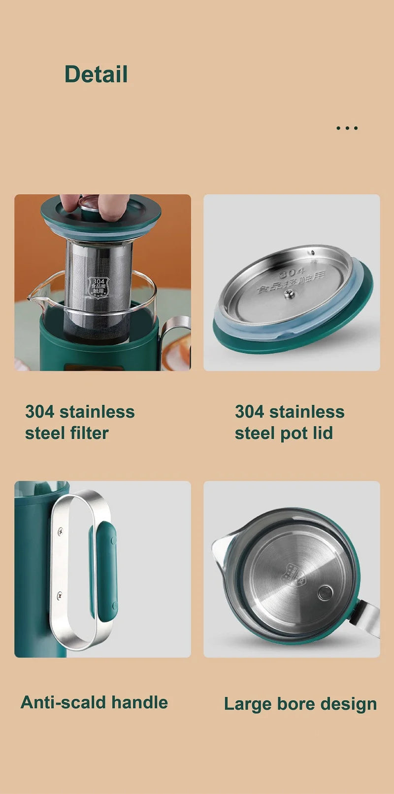 600ml Smart Tea Maker Portable Mini Health Pot Home Travel Multi-function Electric Kettle Automatic keep warm Kettle 220V