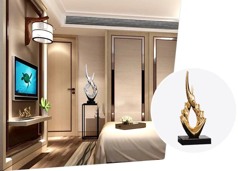 Marble Base Resin Sculpture Fenghshui Decoration Housewarming Gifts Home Livingroom Ornaments Office Study Accessories Crafts