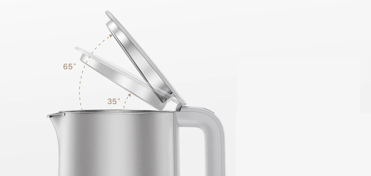 MIJIA Electric Kettles S1,Double Wall,1800W,4 Safety, Food-Grade 316L Stainless,1.7L Water Boiler,CN Version with Adapter