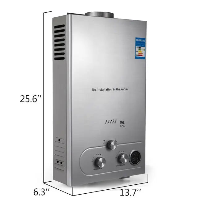 6L/8L/10L/12L/16L/18L LPG Water Heater Propane Gas Tankless Stainless Instant Boiler 36KW Liquefied Petroleum Gas Water Heater