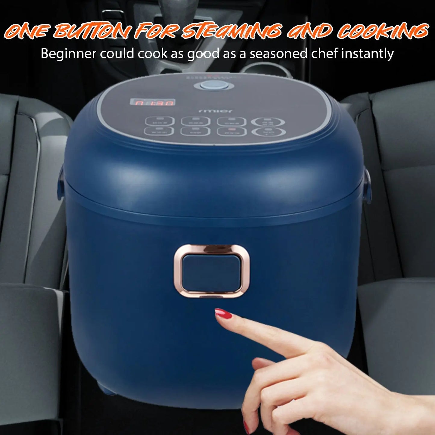 12V 24V 220V 2L 200Wcar Home Rice Cooker Van Car Rice Cooker For Car and Truck Carry Electric Rice Cookers for 1-3 People