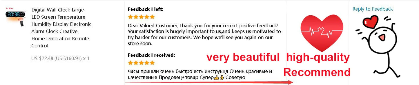 Digital Wall Clock Large LED Screen Temperature Humidity Display Electronic Alarm Clock Creative Home Decoration Remote Control