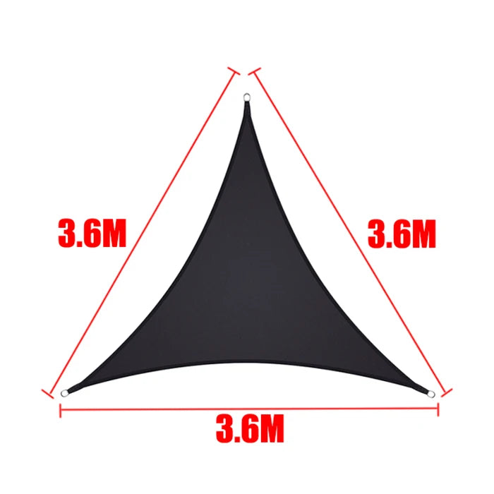 Black All size Waterproof Sun Shade Sail Square Rectangle Garden Terrace Canopy Pool Shade Triangle Camp Hiking Yard Awning