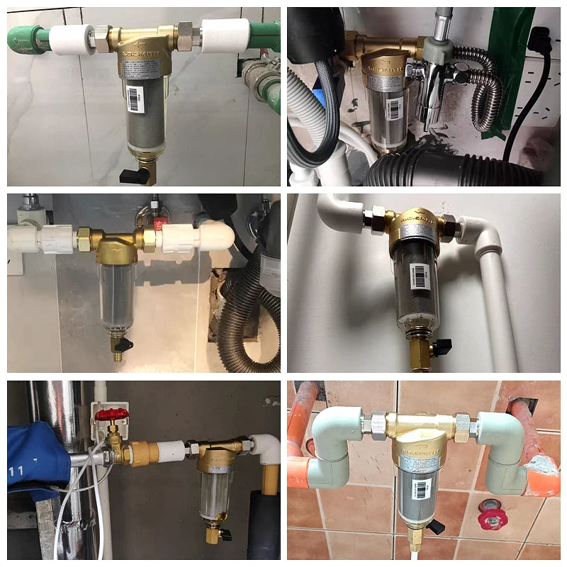 1/2" 3/4" 1" Domestic Water Stainless Steel Brass Pre-Filter House Central Water Purification Filter Home Water 40μm Filtration