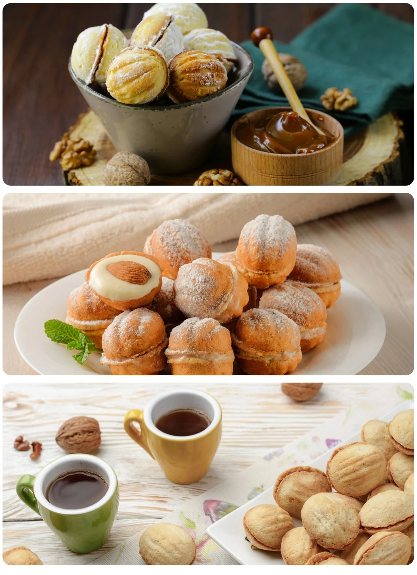 Electric Walnut Cake Waffle Maker 24 Holes Nut Plates Cooking Kitchen Appliances Breakfast Machine Non-stick Iron Pan Sonifer
