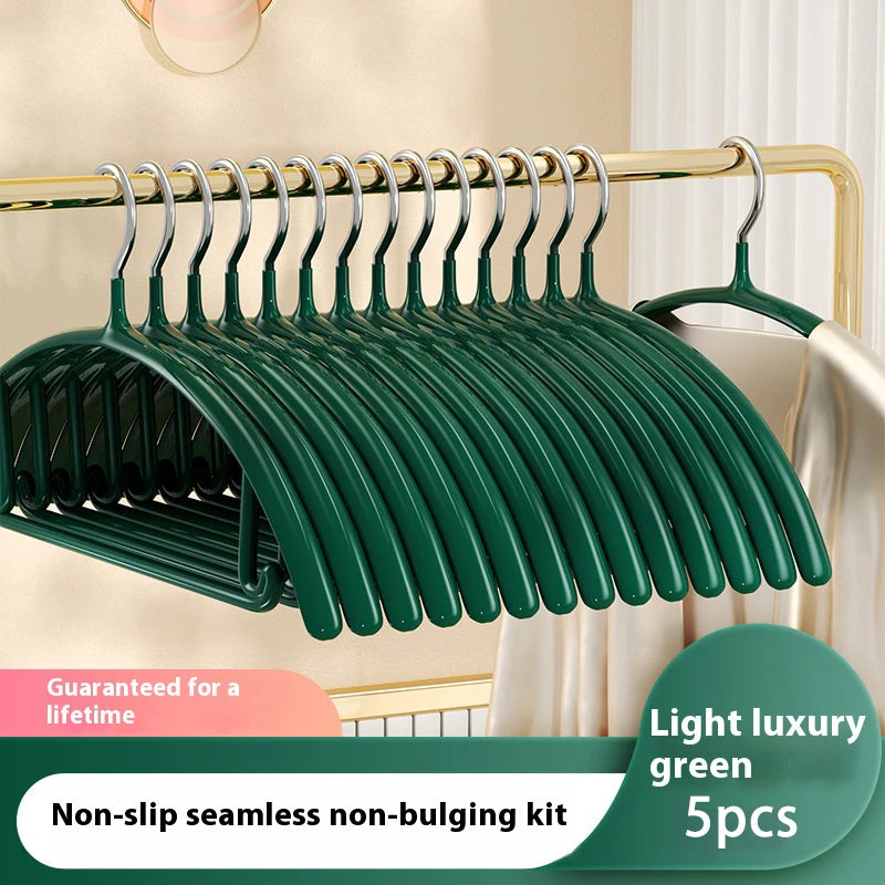 5pcs Nano seamless anti slip clothes hanger stand hanger non marking storage, thick clothing support, anti slip stainless steel