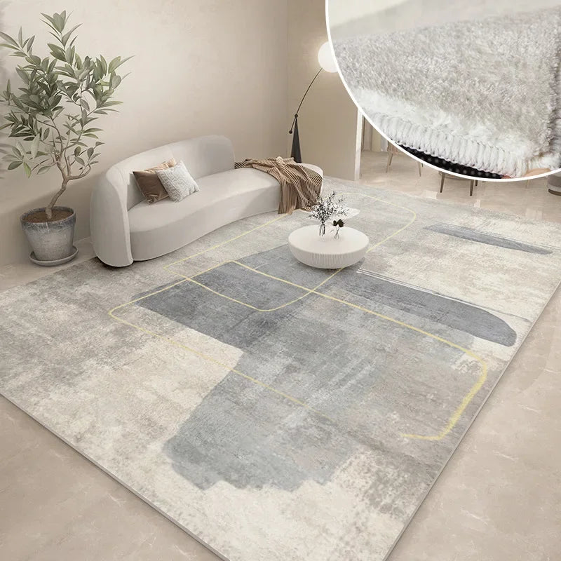 Thickened Study Carpet Modern Abstract Carpets for Living Room Home Washable Plush Floor Mat Minimalist Bedroom Decor Art Rug