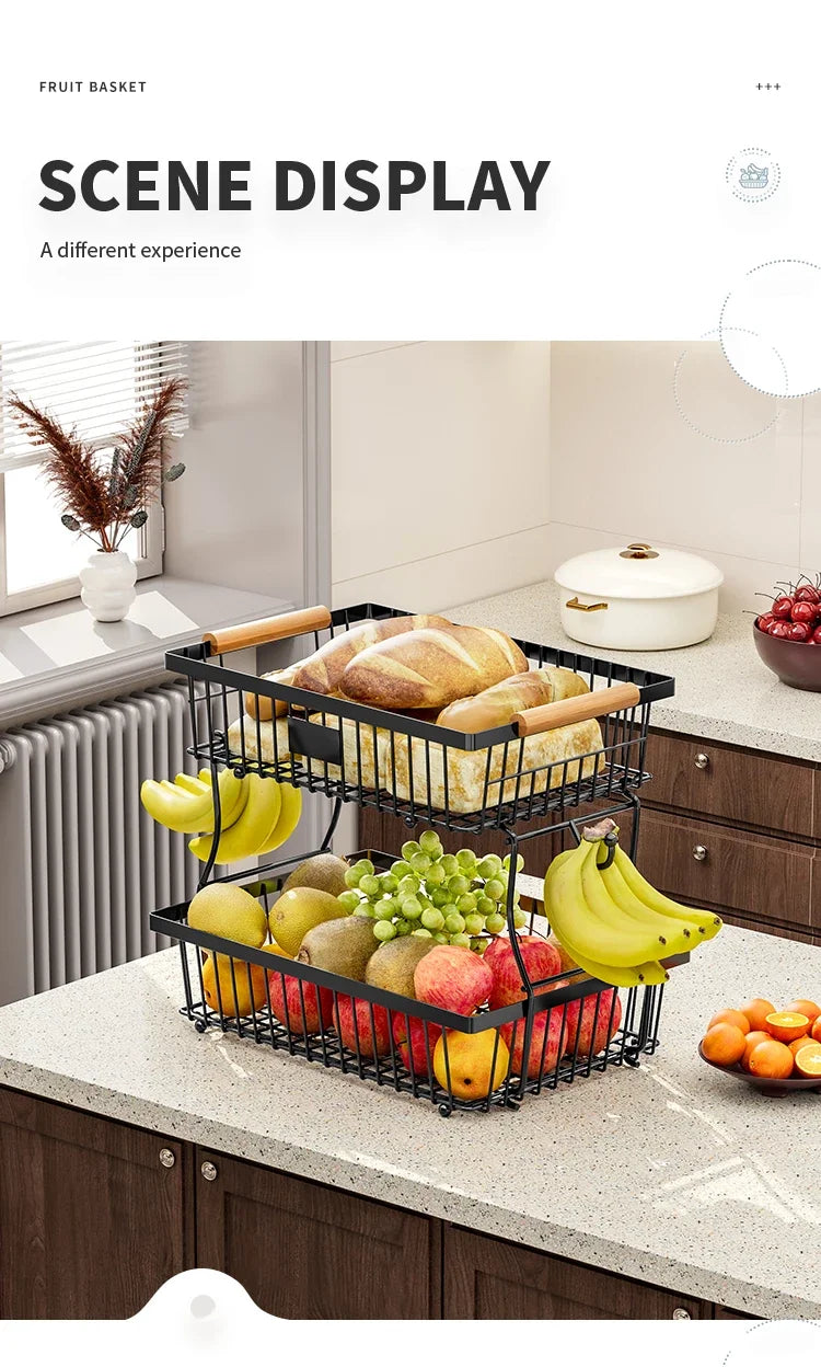 Kitchen Organizer Shelf Double Layer Seasoning Vegetables Fruits Holder Assembly Bathroom Cosmetic Removable Stand Storage Shelf