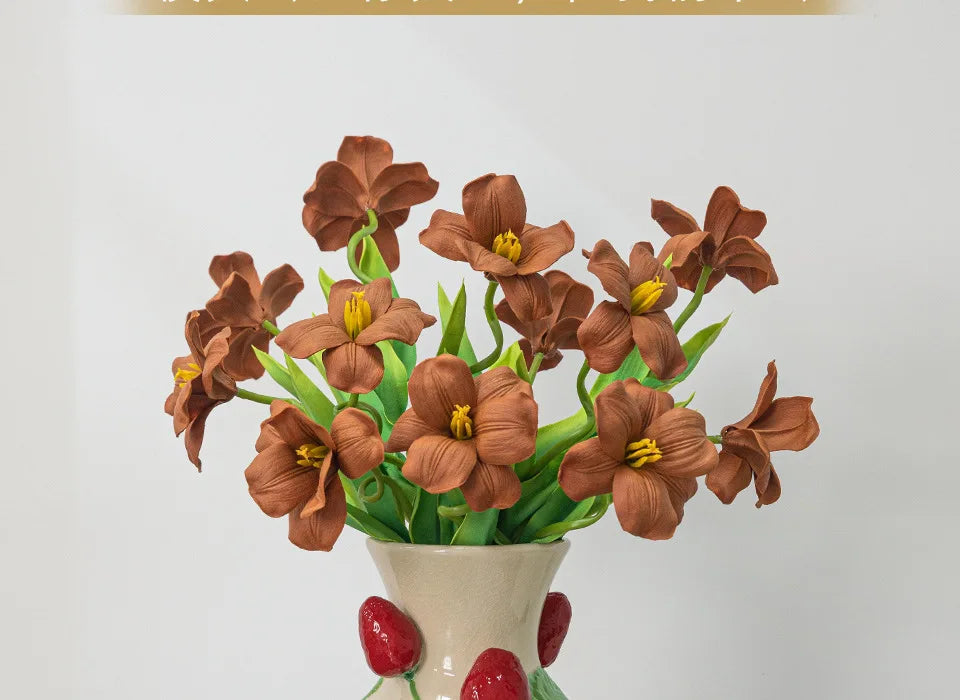Emboss Strawberry Vase Ceramic Vase Children's Room Artifact Floral Accessories Fruit Pot Flowerpot Home Decoration Accessories
