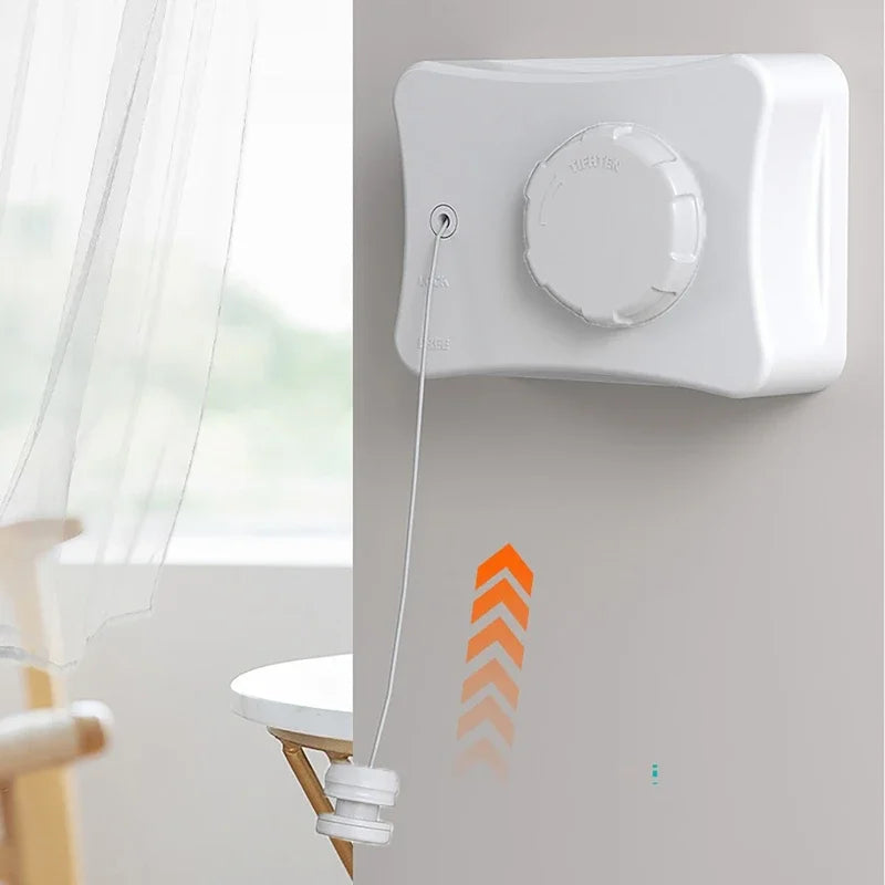 Retractable Clothes Line Dryer Home Laundry Hanger Punch-free 20kg Load-bearing Telescopic Steel Wire Clothesline Wire Rope Rack