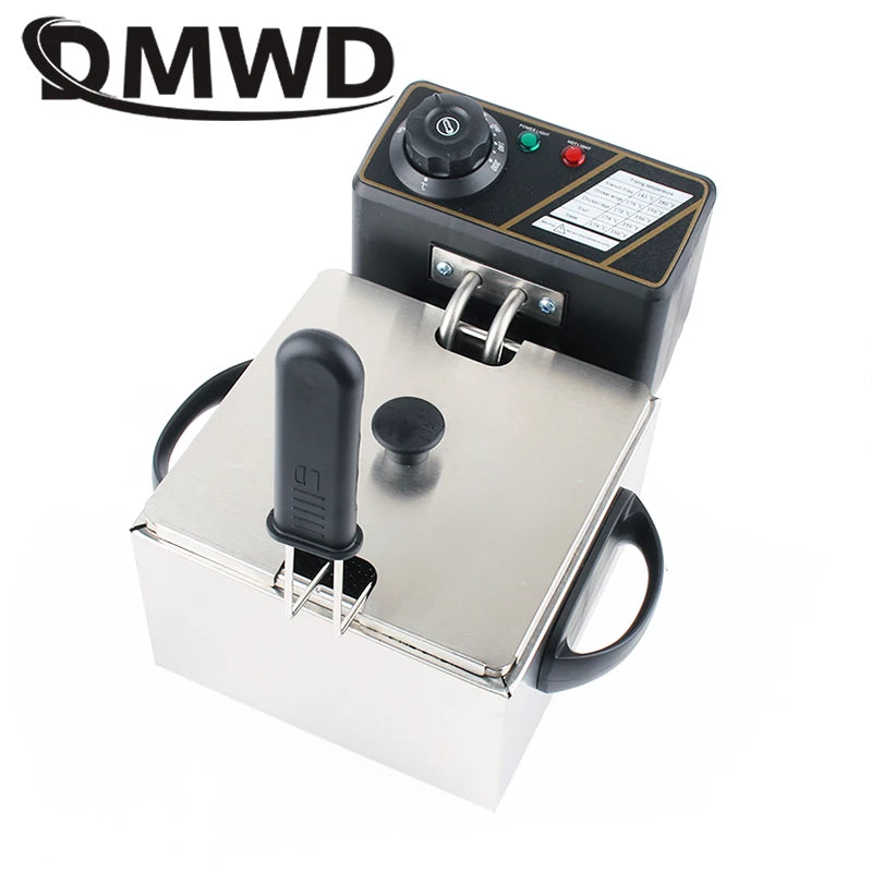 Household 2L Multifunction Electric Deep Oil Fryer Stainless Steel Grill Oven Chicken French Fries Oil Frying Machine Hot Pot