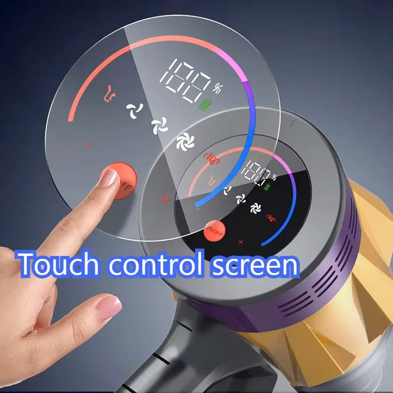 Newest 50kPa Wireless Vacuum Cleaner 550W Brushless motor Touchscreen Removable Battery 3 Power Mode Rechargeable Vacuum Cleaner