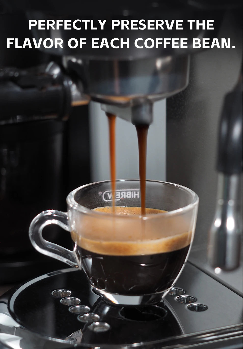 HiBREW Coffee Mill Automatic Electric Coffee Grinder with 31 Gears for Espresso American Coffee Pour Over Visual Bean Storage G3