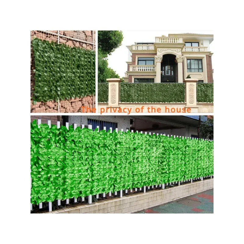 Artificial Leaf Privacy Fence Screen  Fake Hedge Panels Balcony Screen Ivy Leaves Fence Screen for Wall Garden Patio Decor