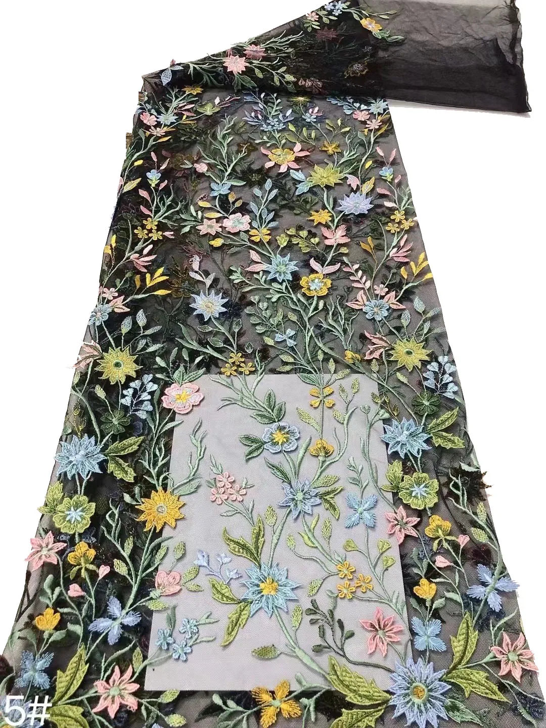 Quite Beautiful Africa Multi Color Fabric 3D Flower High Quality 2024 Embroidery Net Lace Rich Senegalese Wedding Party Dress