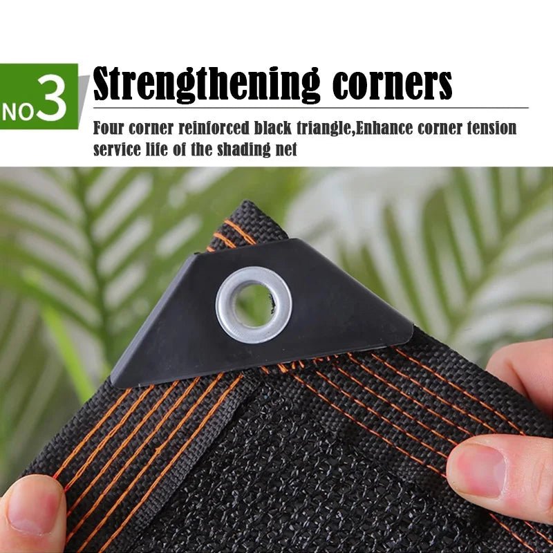 6X6m Black Shade Cloth with Grommets Sunblock Mesh Cover Anti-UV Garden Balcony Plant Sunshade Net Outdoor Greenhouse﻿﻿﻿﻿﻿﻿﻿﻿﻿﻿