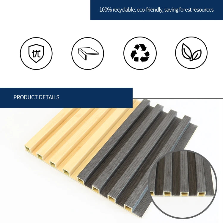 Outdoor WPC Wall Panel 24x48 Inch UV Resistant & IP68 Waterproof, Fireproof Exterior Cladding for Facade/Balcony, Snap Lock Syst