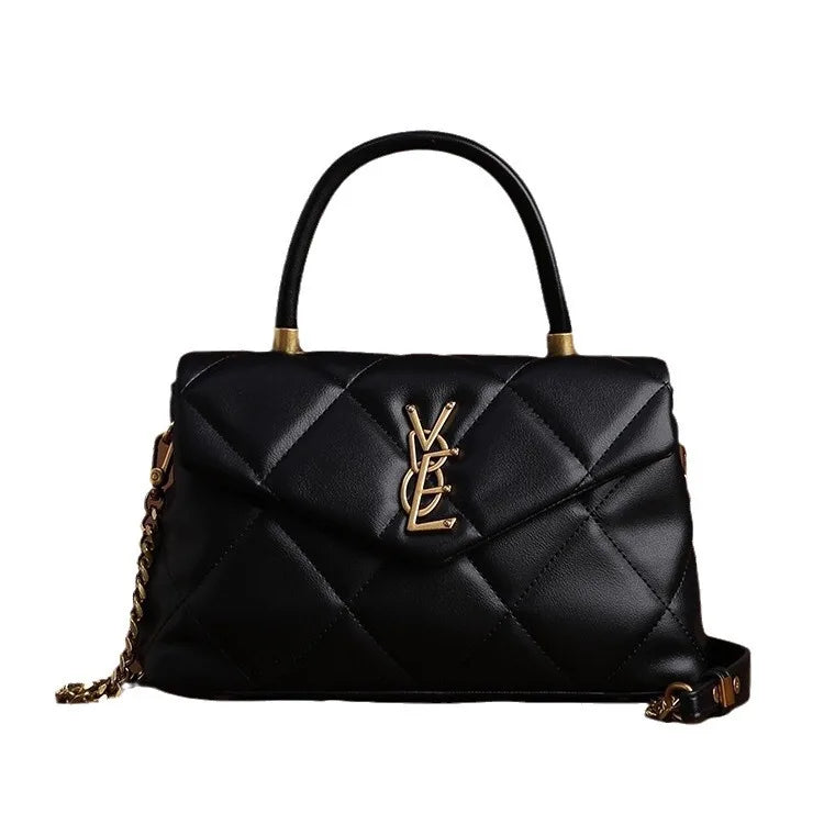 High-End Diamond Grid Handbag Fashion Chain Design Elegant and versatile shoulder/crossbody bag with a stylish quilted look. Perfect for everyday wear or special occasions.