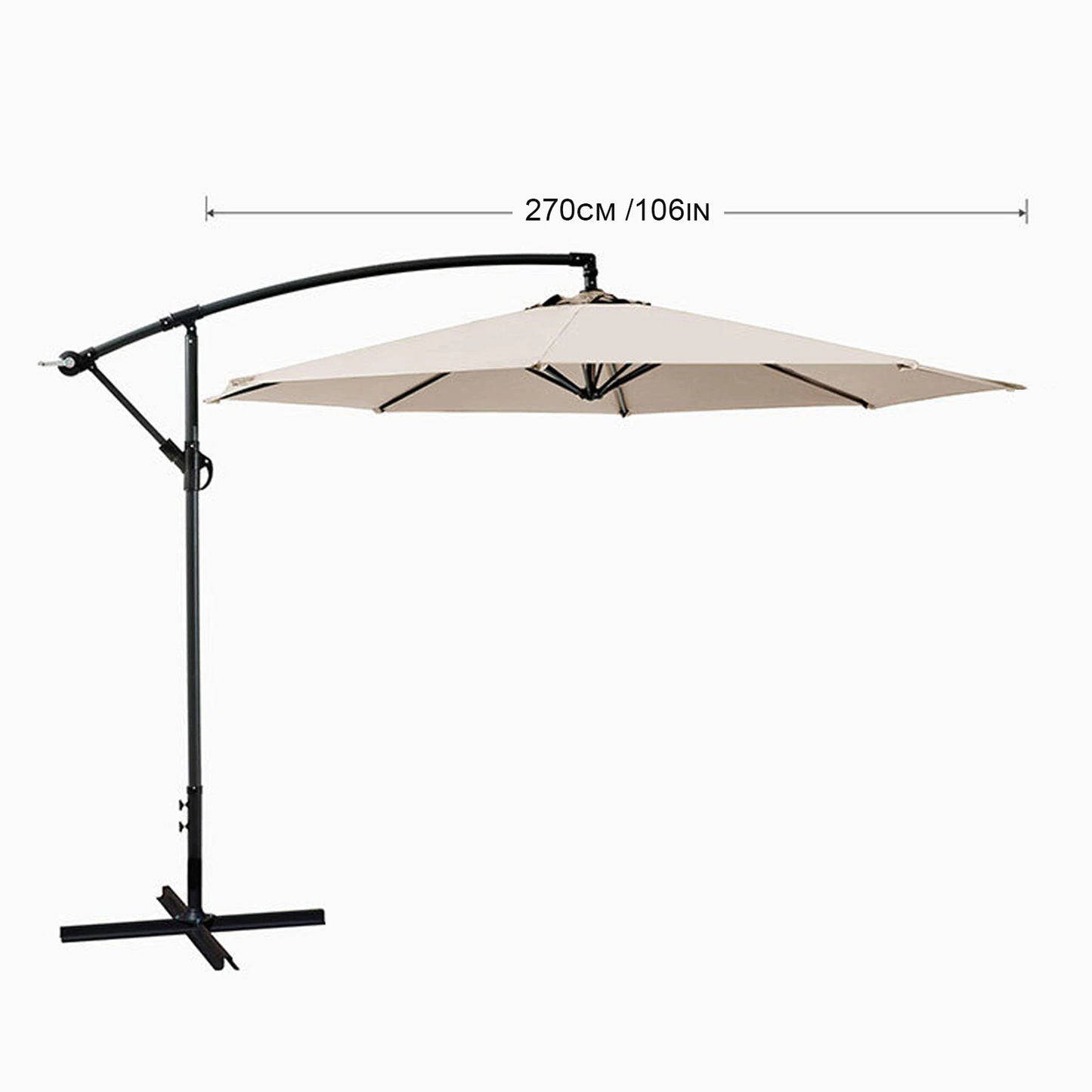2/2.7/3m UV Protection Parasol Sunshade Umbrella Cover Garden Umbrella Cover Waterproof Beach Canopy Replacement Cover 6/8Ribs