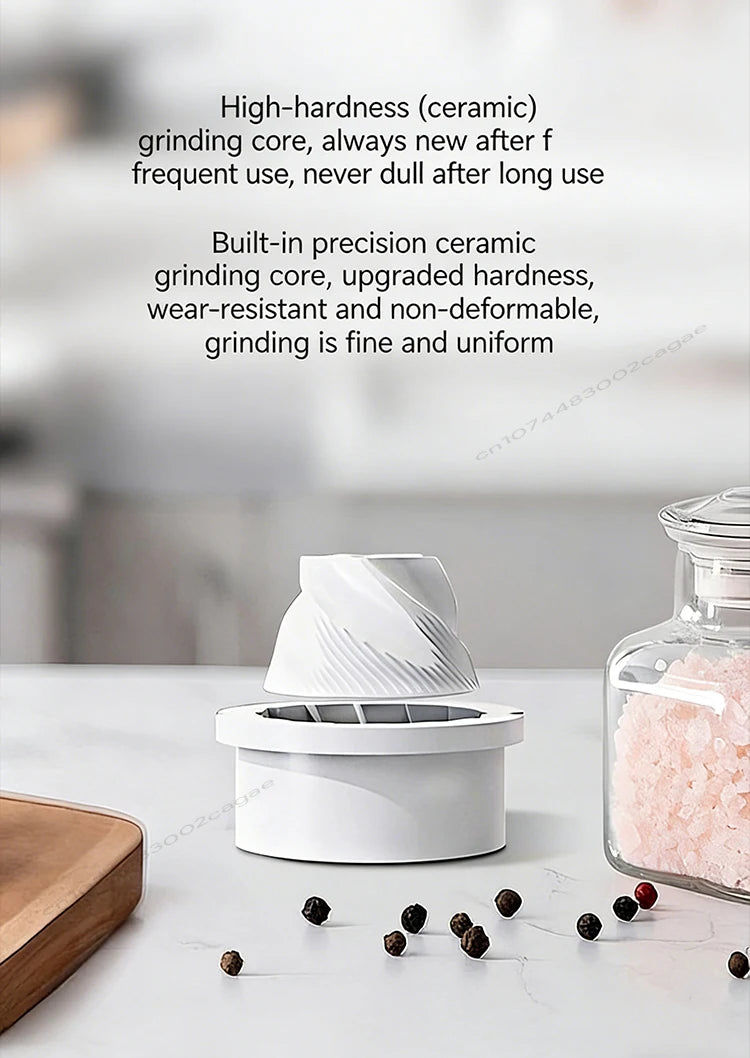 Electric Salt and Pepper Grinder Automatic Rechargeable Pepper Mill Shakers Adjustable Coarseness Kitchen Appliances