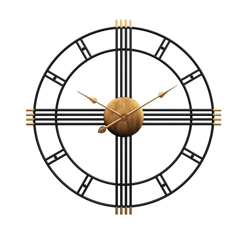 80cm Simple wall clock European style wrought iron  living room clocks creative fashion mute home modern decorative clock