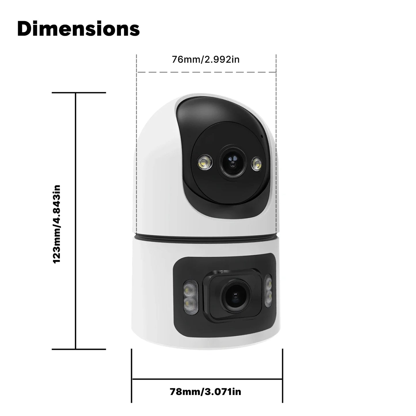 Moes Tuya WiFi Smart Indoor Camera 8MP Dual Screen Lens Auto Track Two-Way Motion Detection Audio 2.4G/5G Infrared Night Vision