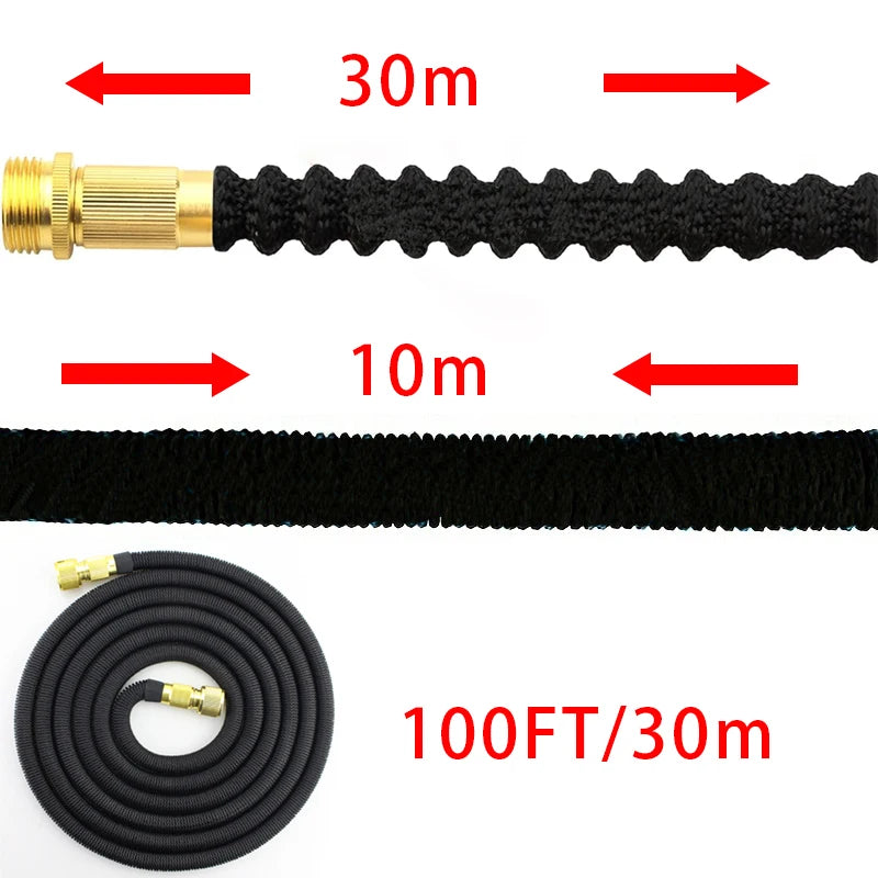 Expandable Garden Hose - Heavy Duty Superior Strength  4 -Layer Latex Core - Extra Strong Brass Connectors water hose