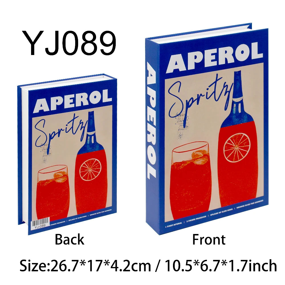 Aperol Cocktail Luxury Fake Books Decoration Coffee Table Decorative Books Club Villa Hotle Decoration Shooting Props Home Extra