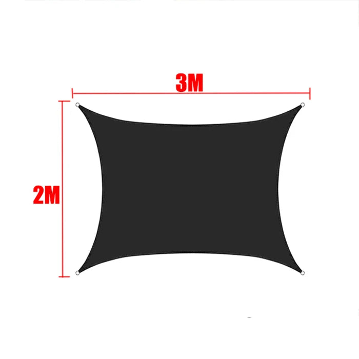 Black All size Waterproof Sun Shade Sail Square Rectangle Garden Terrace Canopy Pool Shade Triangle Camp Hiking Yard Awning