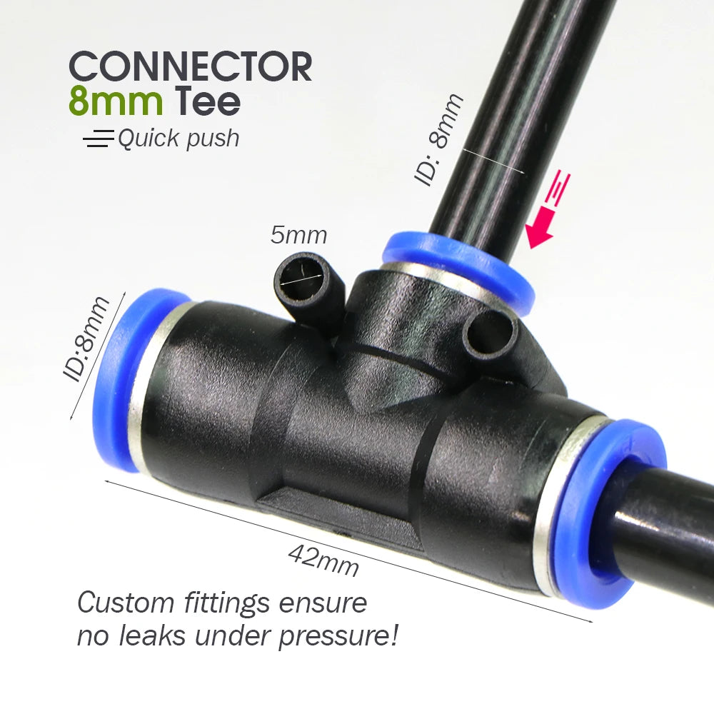 Black 8mm PE Hose 20cm Flexible Nozzle Misting Watering System 45/60/80/100W Self-priming Pump Adjustable Sprayer Kit for Garden