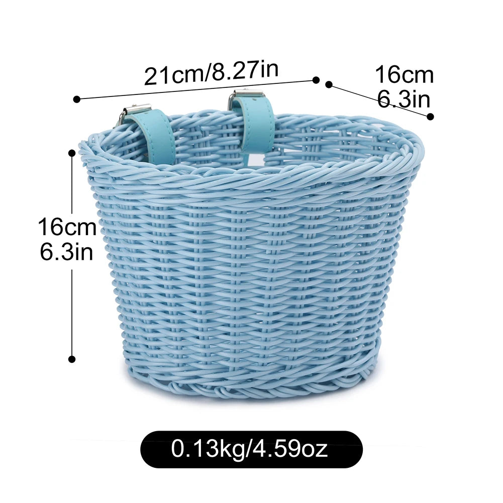Kids Bike Basket Cycling Handlebar Pouch Bicycle Wicker Baskets Child Scooter Front Storage Basket Children Bike Carrier Bags