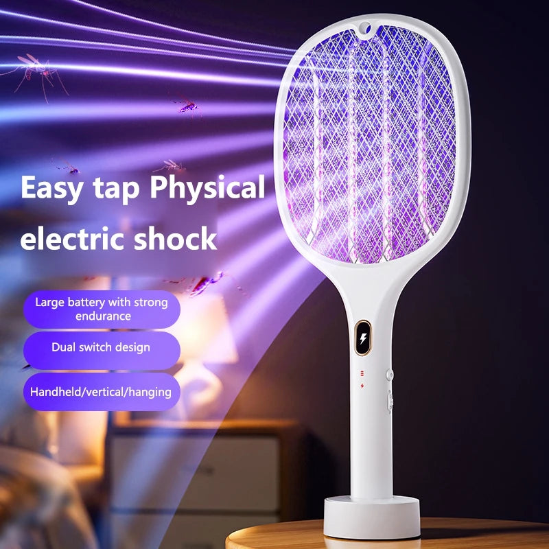 Multi Functional Bug Zapper Racket Usb Rechargeable Mosquito Killer Safe 3 In 1 Electric Mosquito Swatter Pest Control Supplies