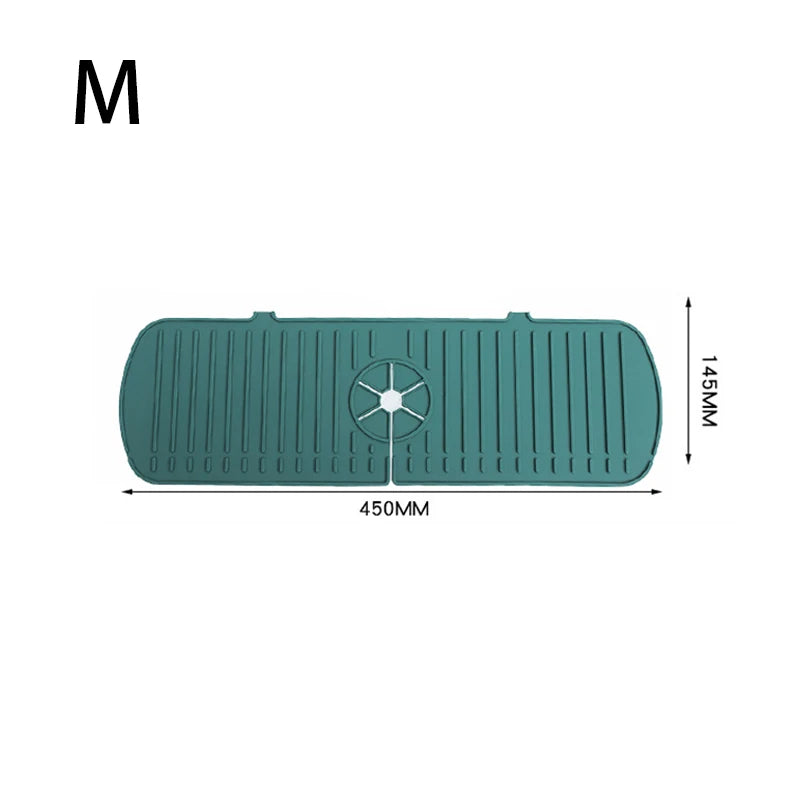 Silicone Faucet Drain Pad Kitchen Household Anti-Splash Non-Slip Faucet Pad Dry Foldable Washing Countertop Soap Non-Slip Pad