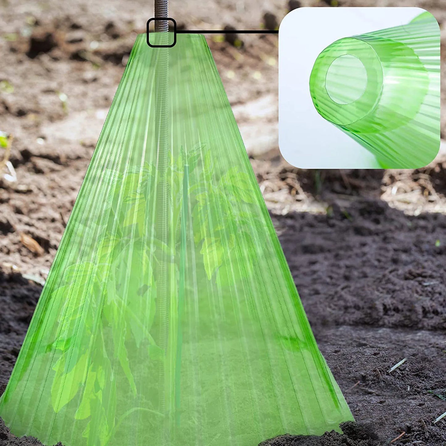 30pcs Growth Box Planting Tent Reusable Square Use Plant Clock Cover To Protect Plants From Bird Frost And Snail Damage Green