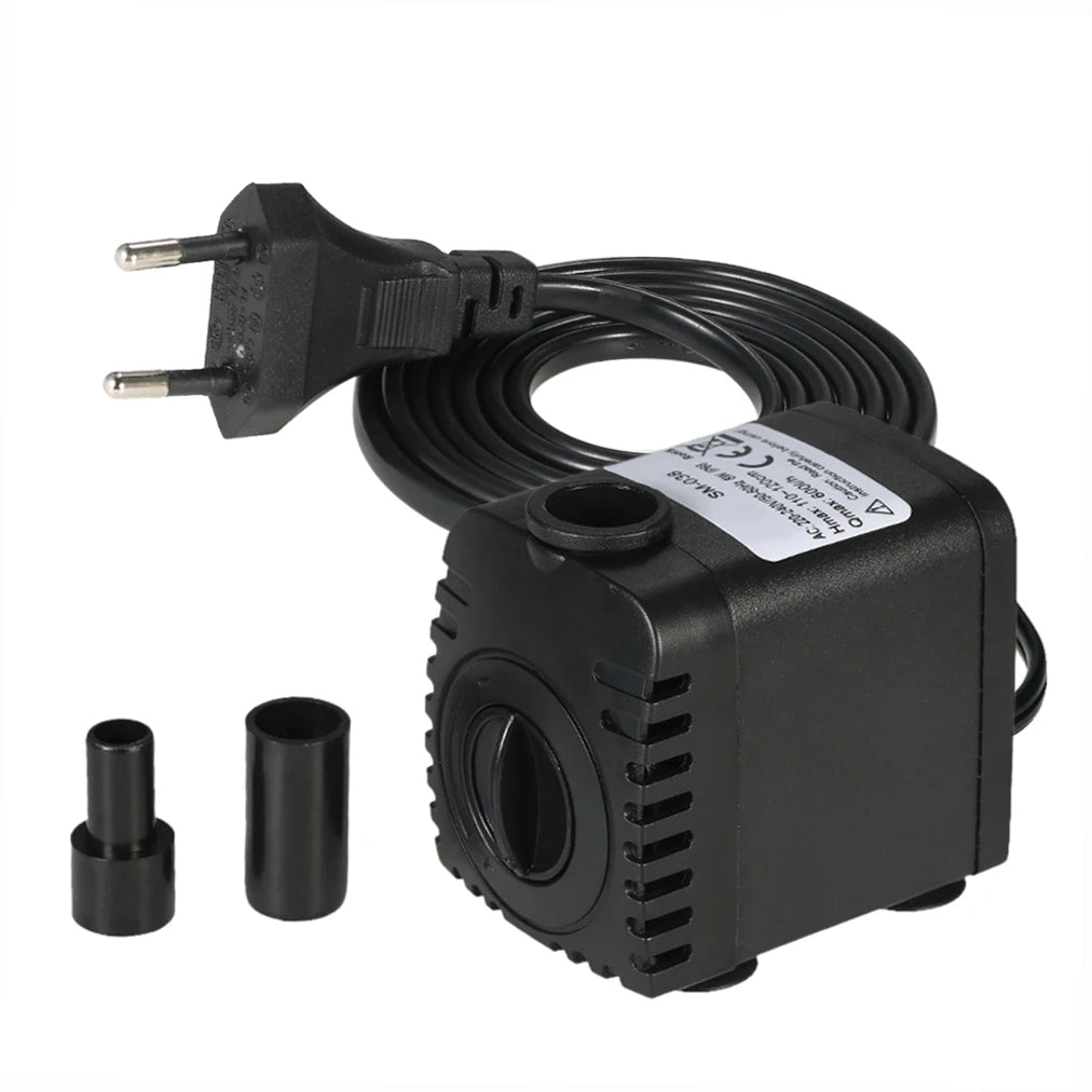 600L/H 8W Submersible Pond Water Pump for Aquarium Tabletop Fountains Pond Water Gardens and Hydroponic Systems with 2 Nozzles